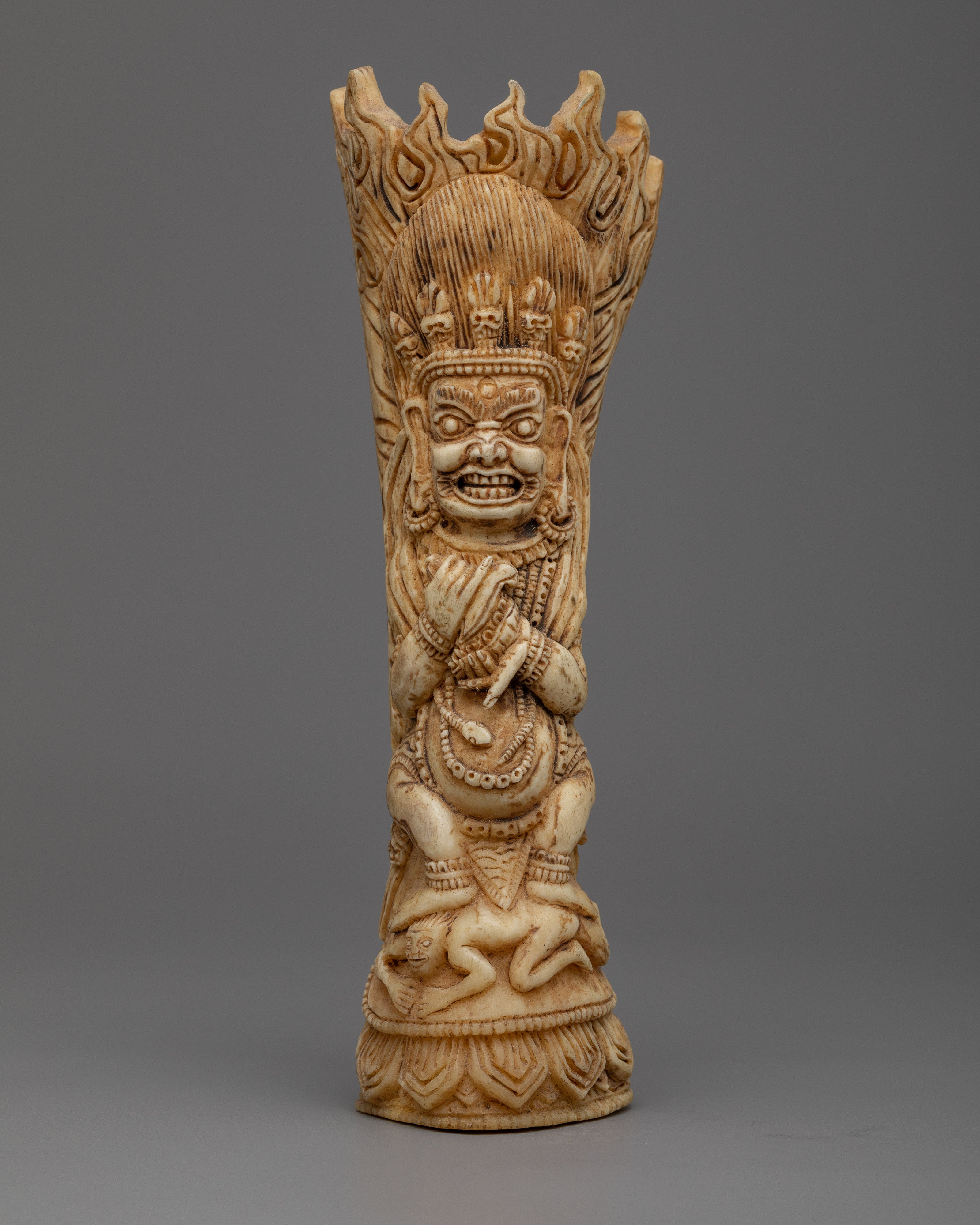 Exquisite Mahakala Bone Carved