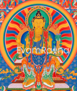 Maitreya Bodhisattva Thangka Print | The Future Buddha |  Buddhist Spiritual Gift Ideas