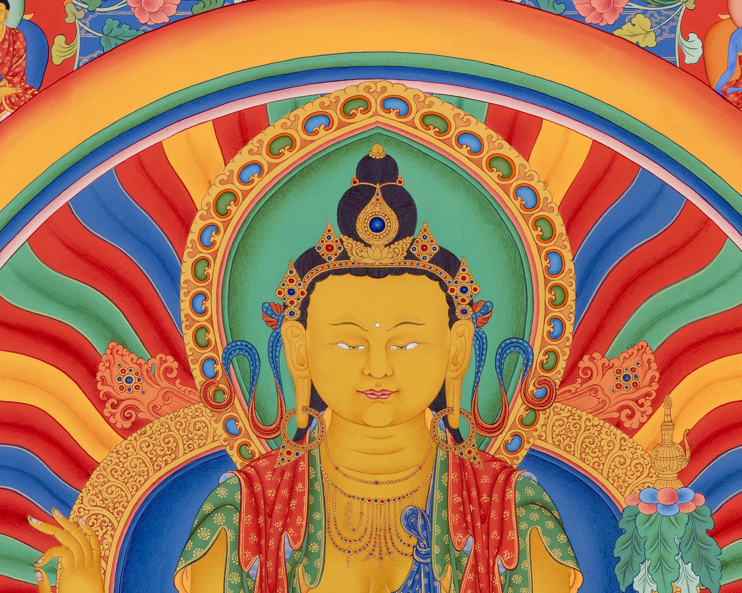 Maitreya Bodhisattva Thangka Print | The Future Buddha |  Buddhist Spiritual Gift Ideas