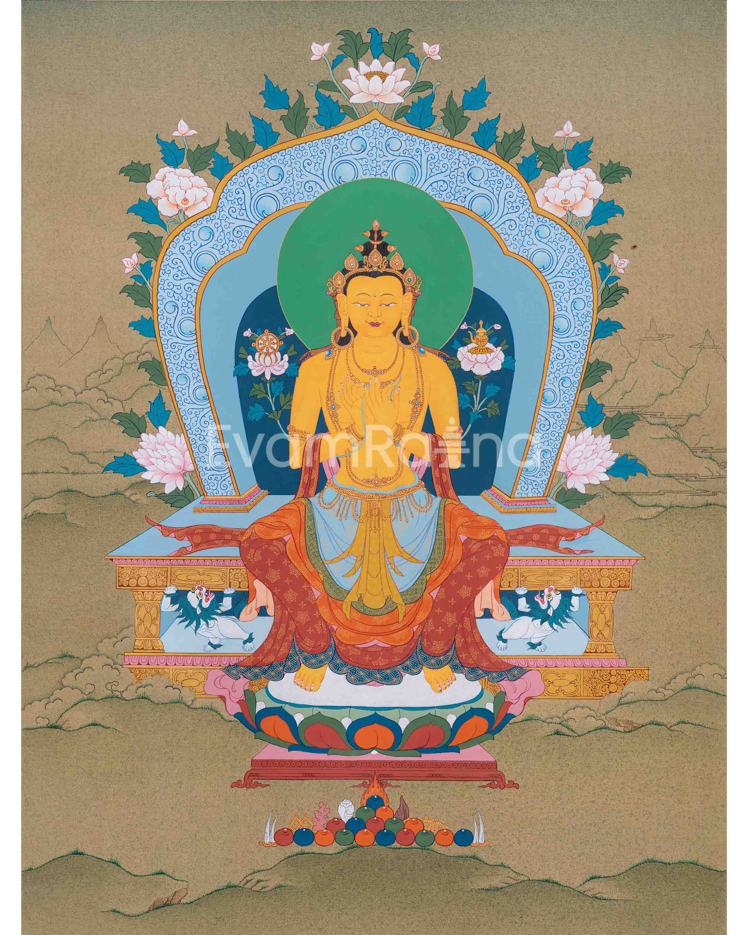 Maitreya Buddha Thangka Art | Guidance Towards Enlightenment and Compassion