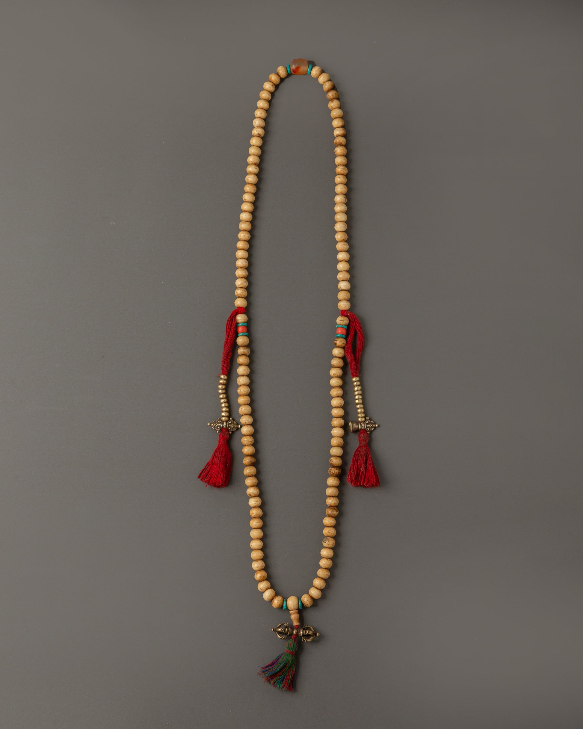Tibetan Mala Beads with Bronze Vajra