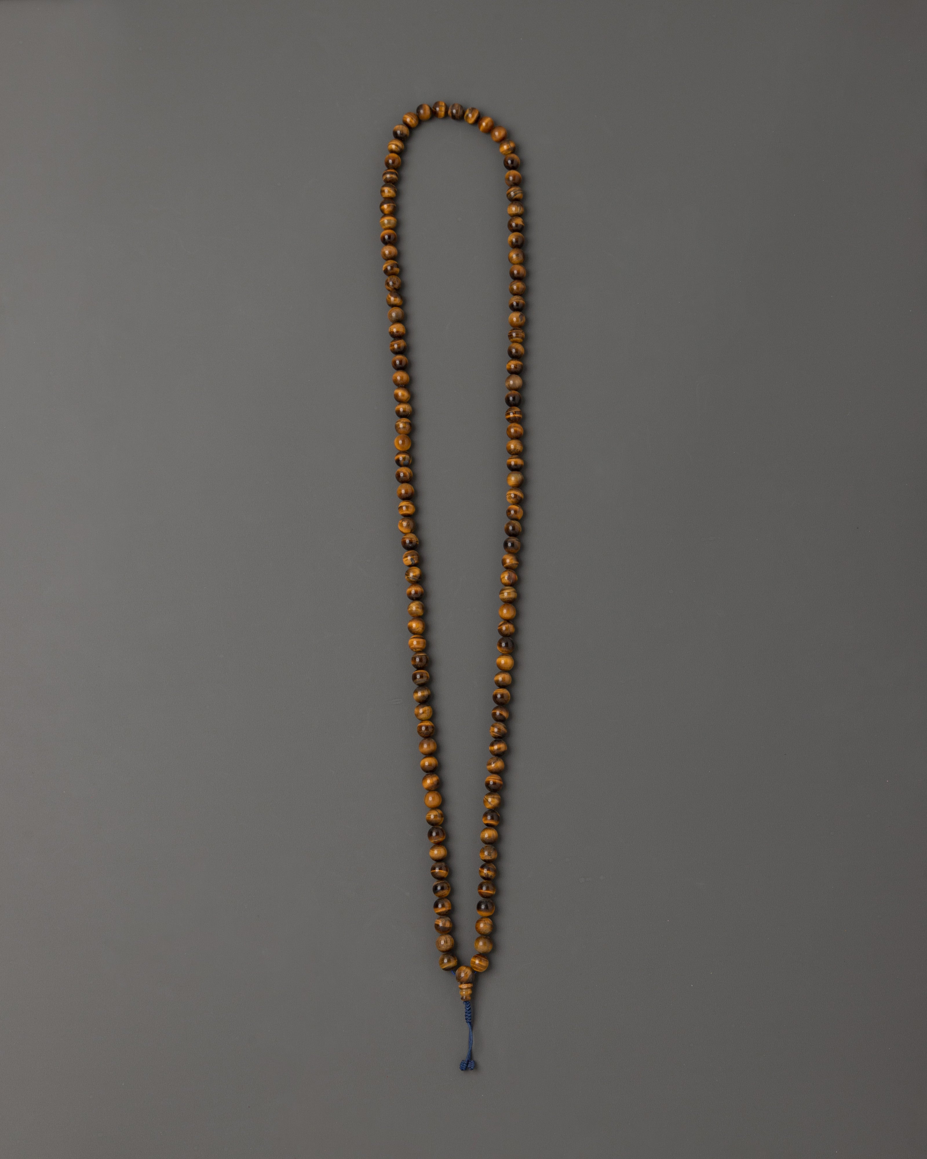 Handmade Buddhist Meditation Mala | Golden Tiger Eye Prayer Beads