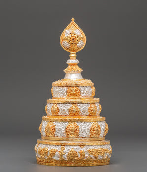 Silver Gold Plated Mandala | Tibetan Symbol of Balance and Enlightenment