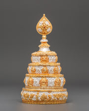 Silver Gold Plated Mandala | Tibetan Symbol of Balance and Enlightenment
