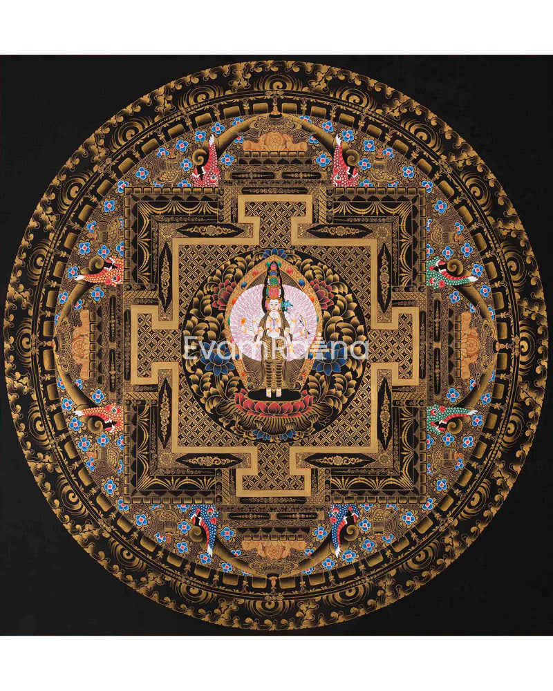 1000 Armed Chengrezig Mandala | Avalokiteshvara | Wheel of Time Thangka