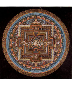 Vintage Buddha Mandala with Mantra