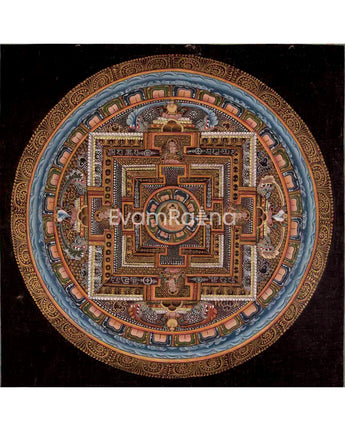 Vintage Buddha Mandala with Mantra 