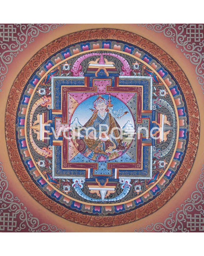 Mandala With Guru Padmasambhava Residing 