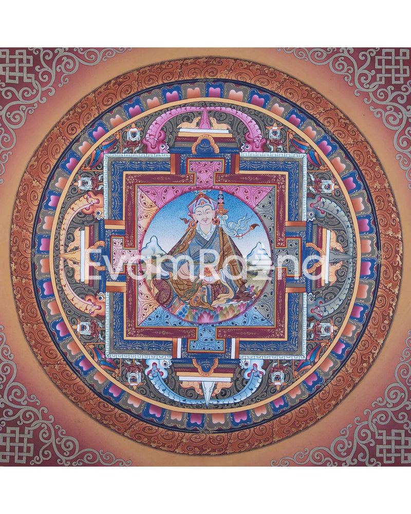 Mandala With Guru Padmasambhava Residing 