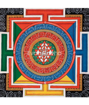 Colorful Shree Yantra Mandala | Perfect Spiritual Gift | Shri Yantra Decor