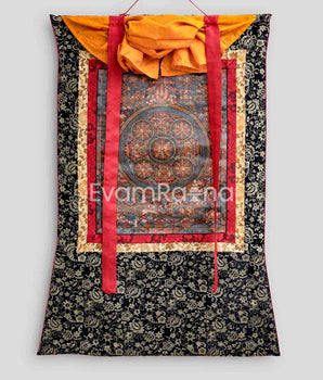 Hand-Painted Pancha Buddha Mandala Thangka :
