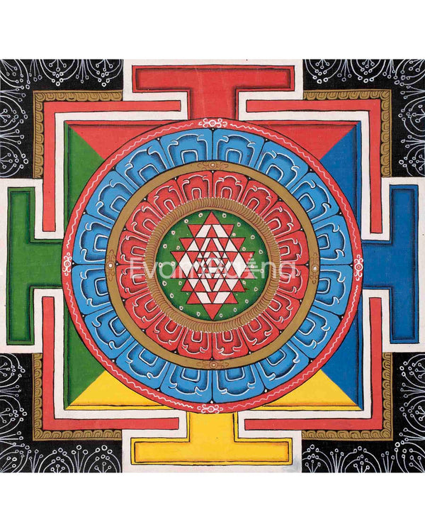 Colorful Shree Yantra Mandala | Perfect Spiritual Gift | Shri Yantra Decor