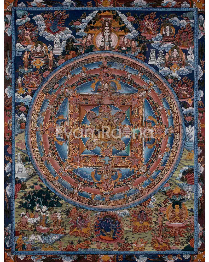 Rare Hand-painted Queen Maya Devi Mandala: