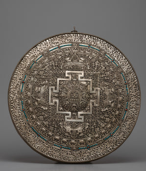Copper Buddhist Mandala Thangka Wall Hanging