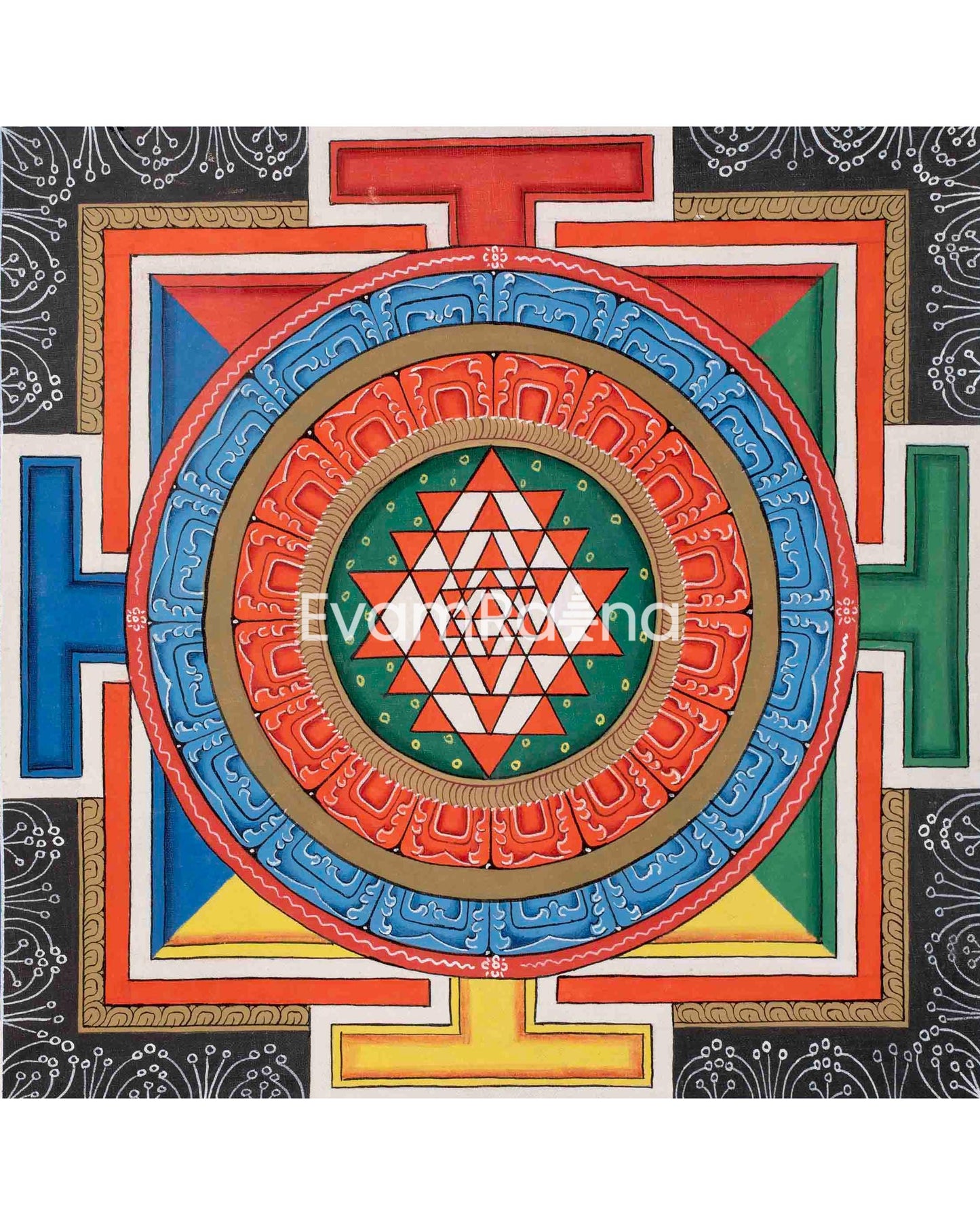 Colorful Shree Yantra Mandala | Perfect Spiritual Gift | Shri Yantra Decor