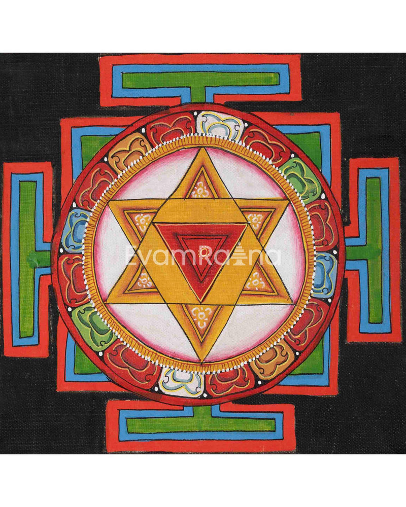 Shree Yantra Mandala | Tibetan Thangka Painting