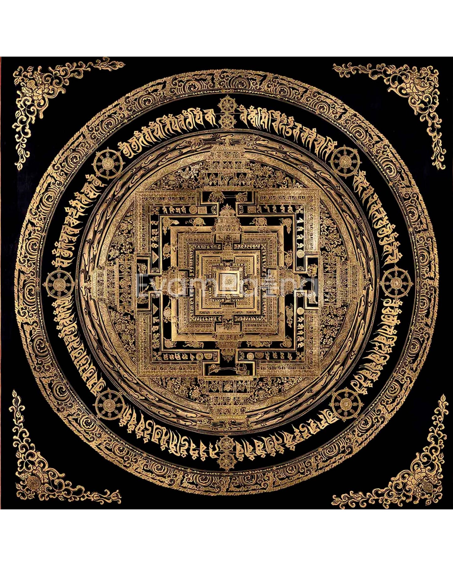 Kalachakra Mandala Digital Prints | Wheel Of Time Mandala for Buddhist Alter Space