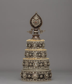 Silver Plated Mandala Offering Set&nbsp;