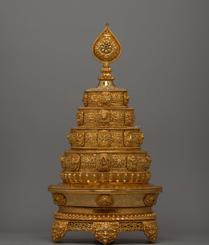 Gold-plated stupa With a Copper Body