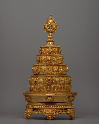 Gold-plated stupa With a Copper Body