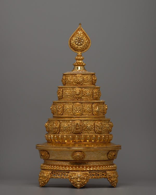 Gold-plated stupa With a Copper Body