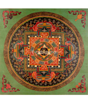 Oil Varnished Sankha Mandala Thangka