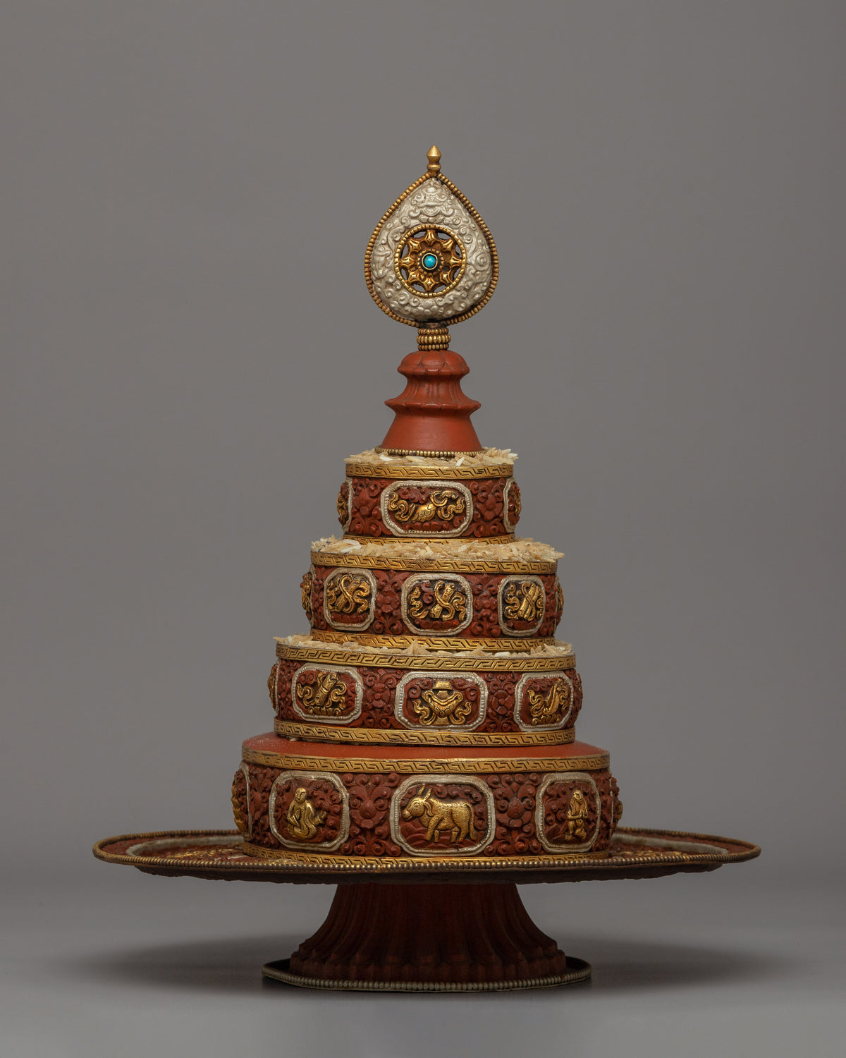 Gold-Plated Copper Mandala Offering