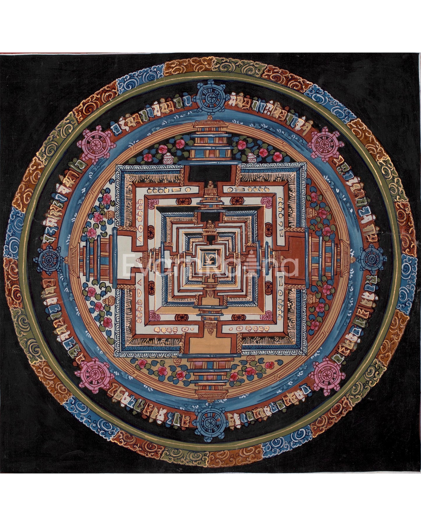 Kalachakra Mandala Thangka Painting | Thanka Gold leaf Painting