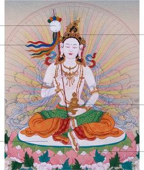 Radiant Grace: Mandarava Thangka, Embracing Divine Feminine Wisdom