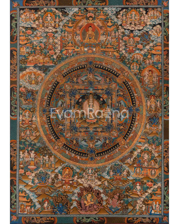 Tibetan Mandala With 1000 Armed Avalokiteshvara