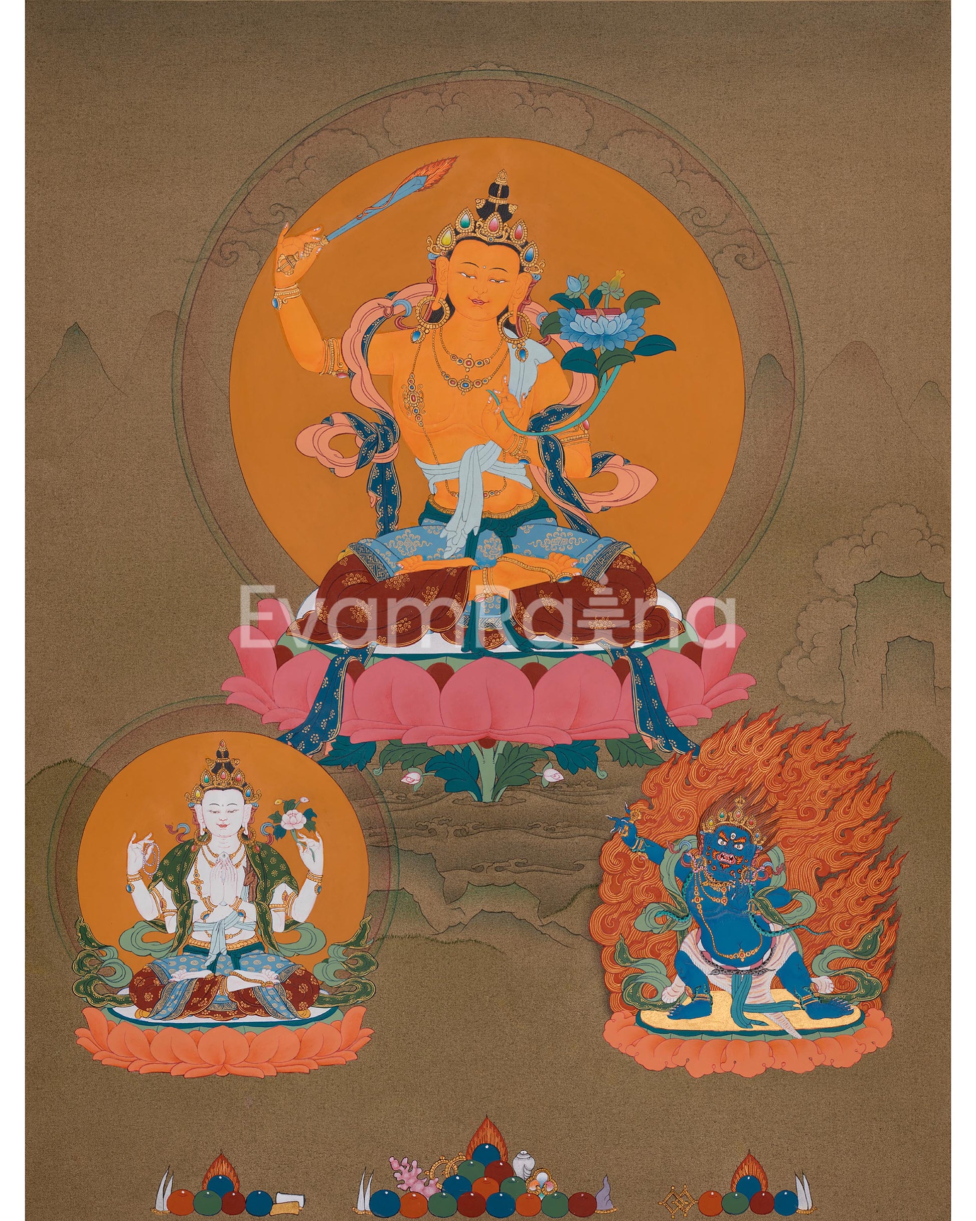 Three Enlightened Bodhisattvas 