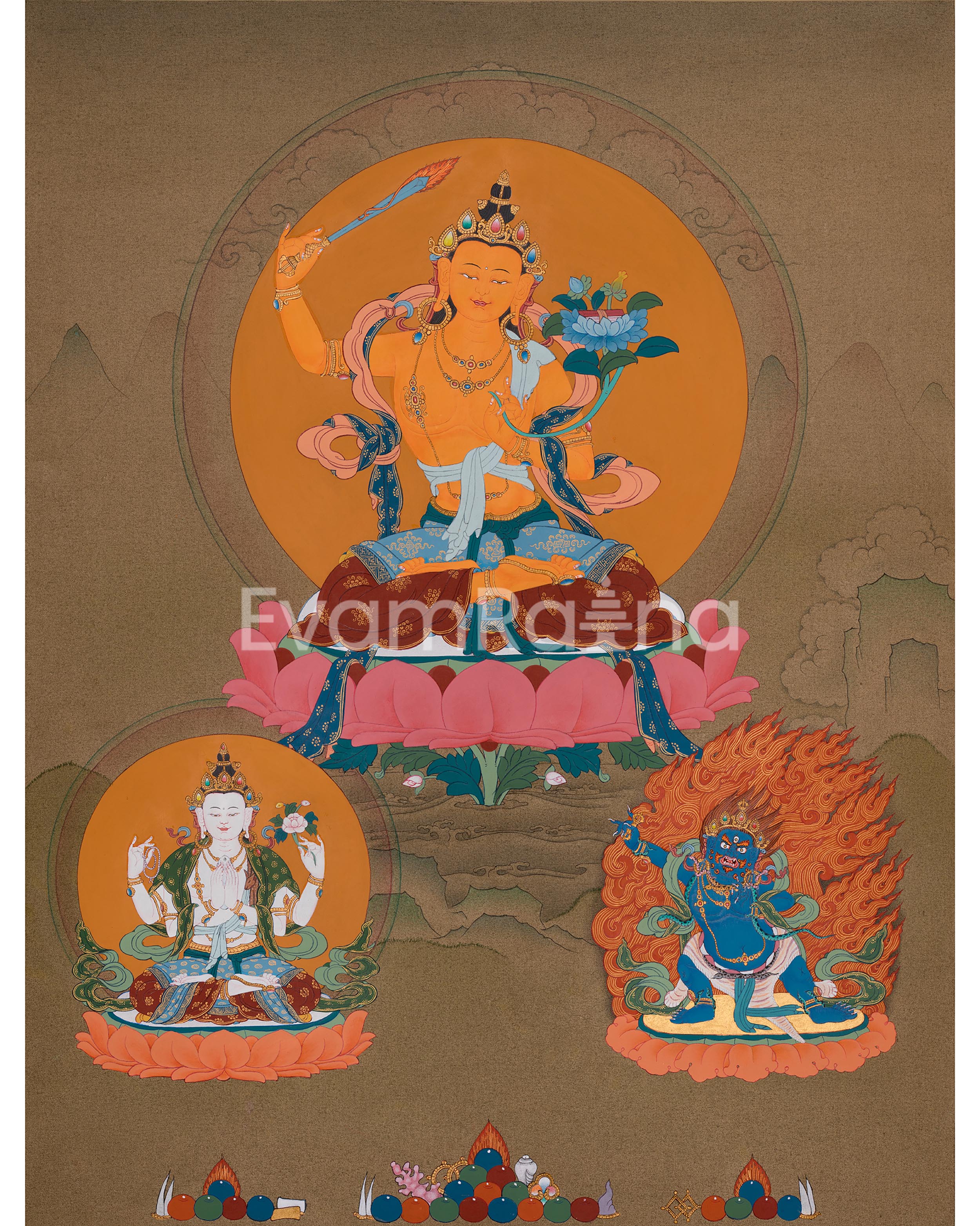 Three Enlightened Bodhisattvas 