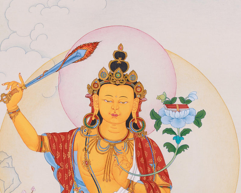 Manjushri, God of Wisdom | Bodhisattva Thangka