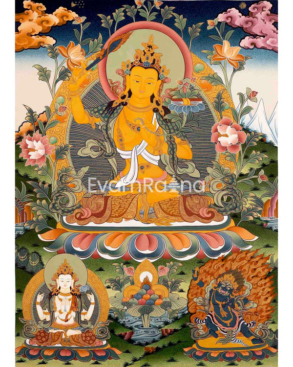 Manjushree Bodhisattva Thangka Painting