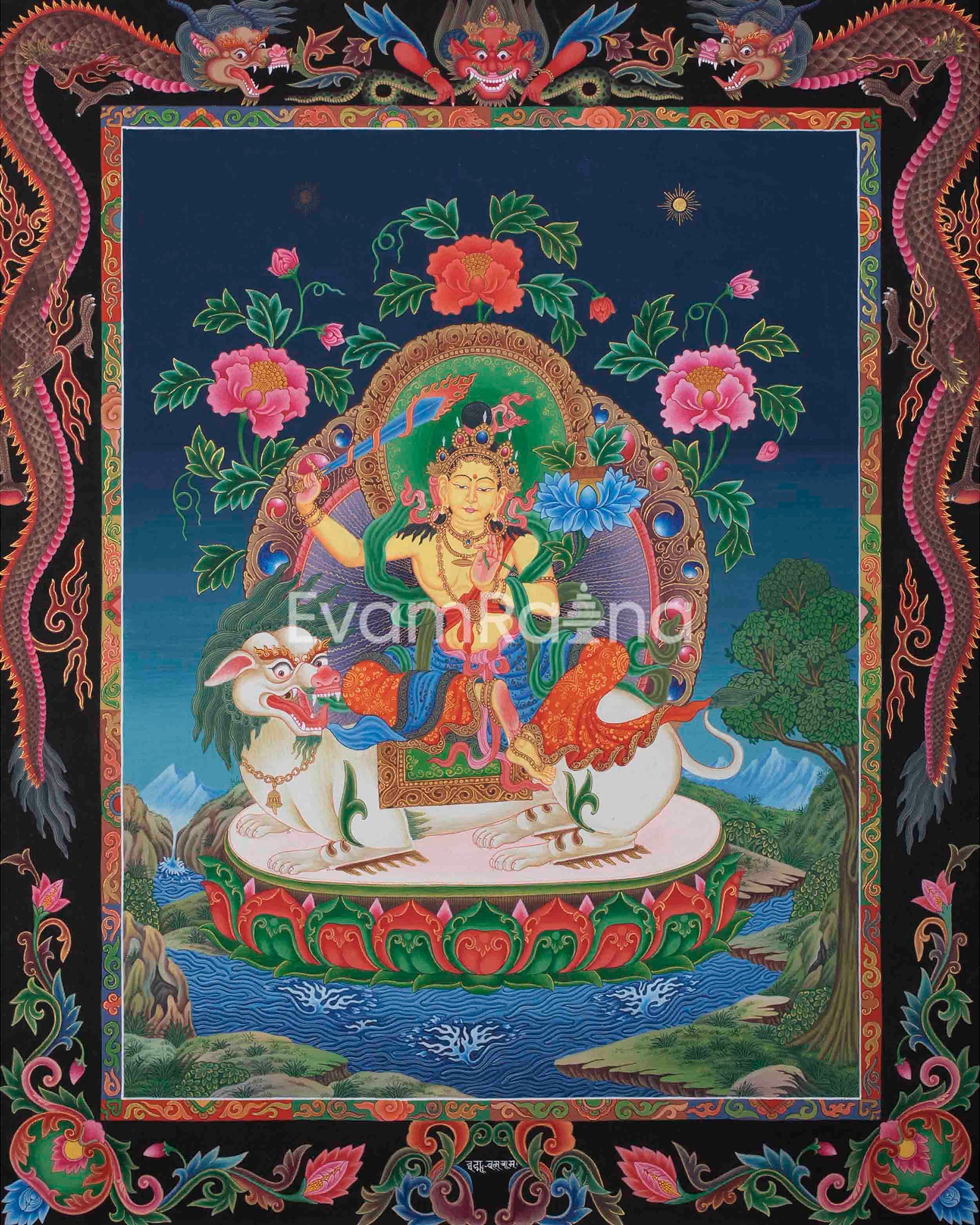 Manjushree Thangka Print 