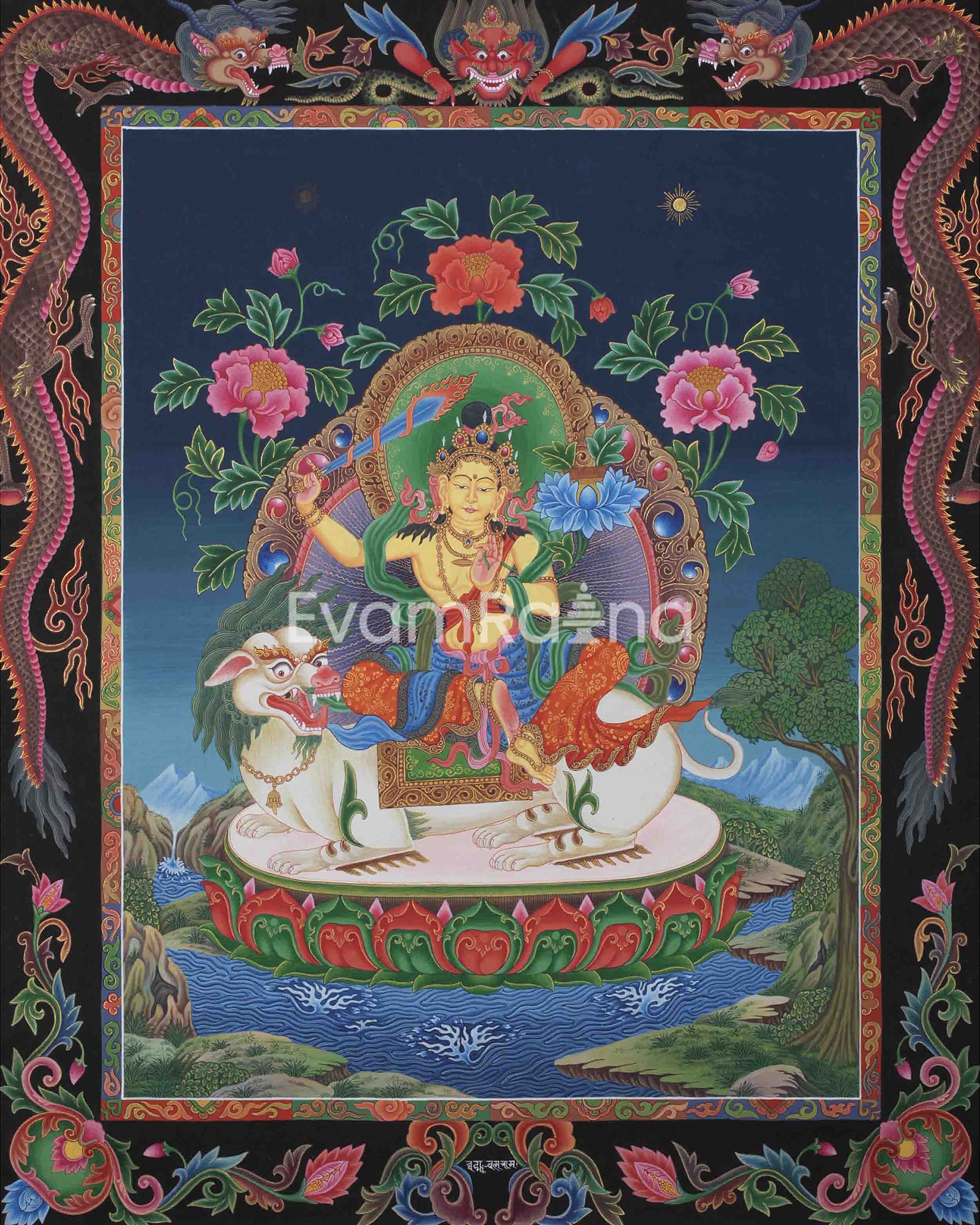 Manjushree Thangka Print 