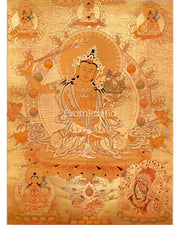24K Gold Style Manjushree Thangka