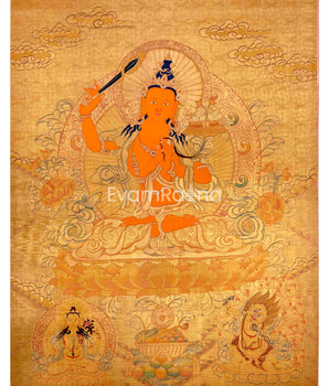 24K Gold Style Manjushree Thangka