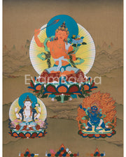 Tibetan Thangka of Wisdom Buddha Manjushri 