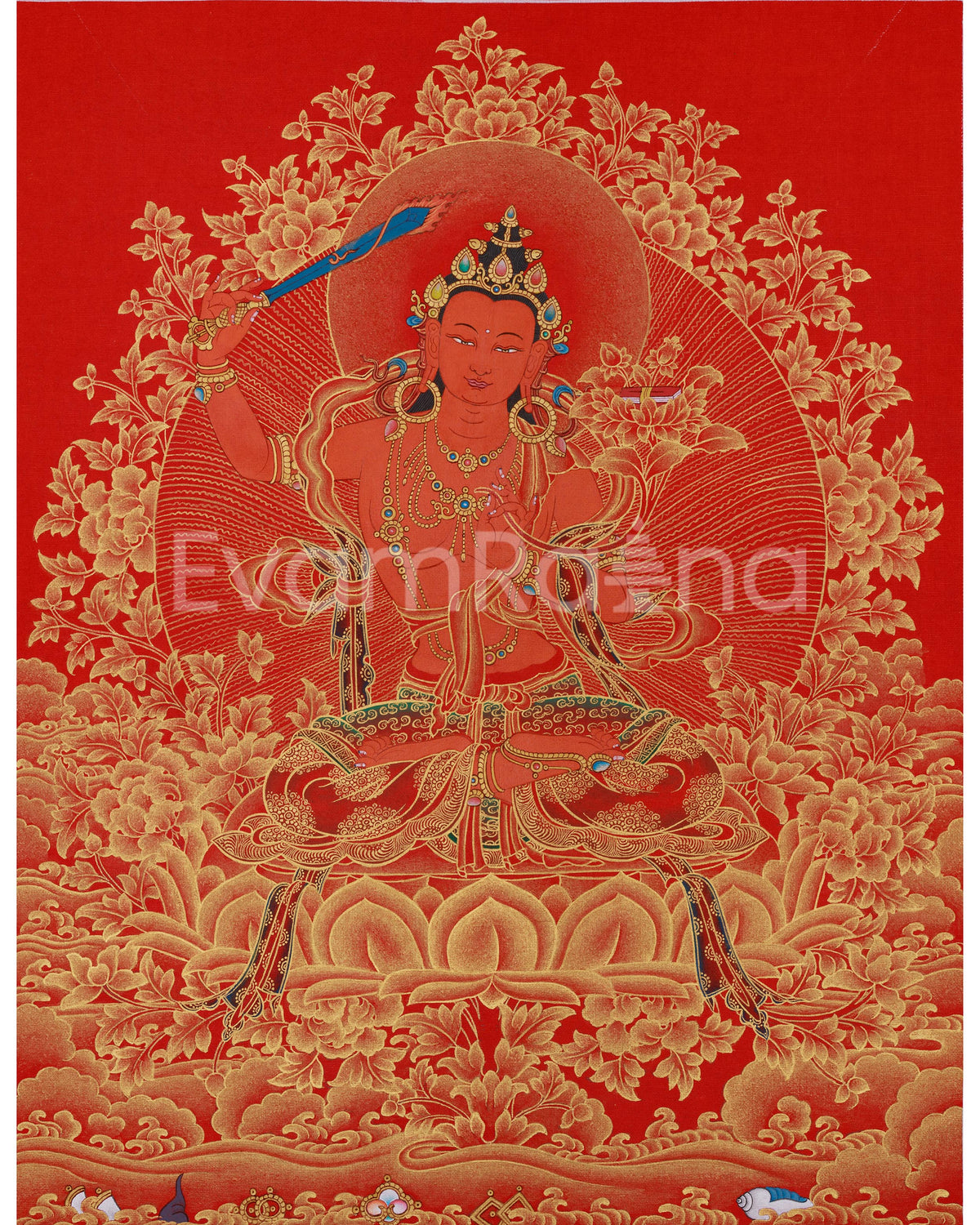 Gold Thangka of Manjushri 