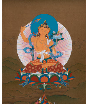 Enlightened Bodhisattva Manjushri Thangka