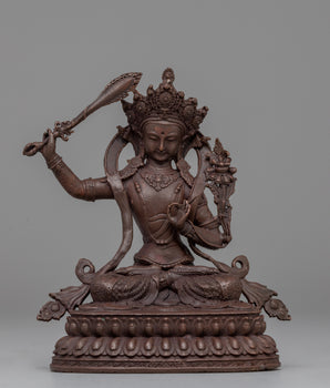 Oxidized Manjushri Meditation Statue