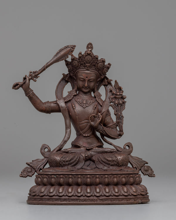 Oxidized Manjushri Meditation Statue