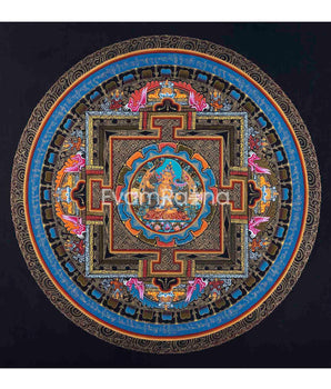 Original Hand-Painted Manjushree Mandala Thangka | Boddhisattva of Wisdom & Compassion |
