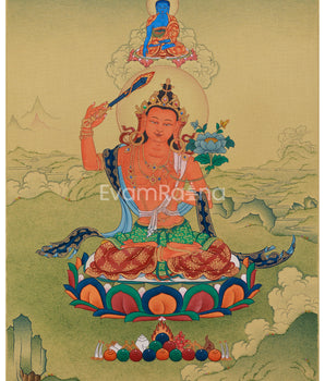 Bodhisattva Manjushri with Mitrupa Buddha Thangka