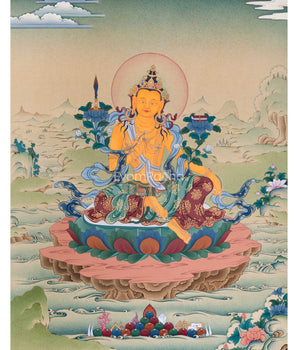 Thangka Print of Manjushri 