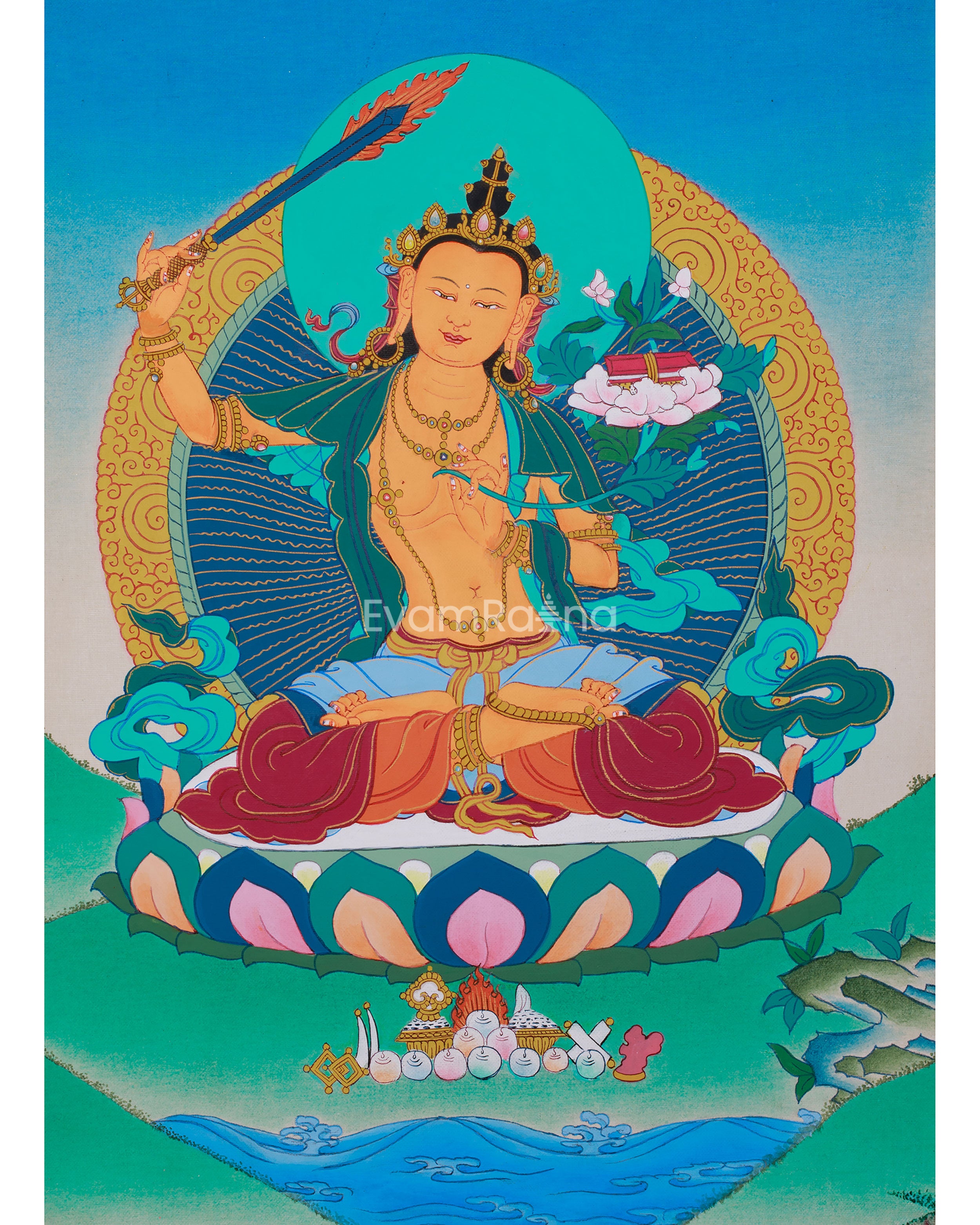 Manjushri Wisdom Artwork | Bodhisattva of Clarity, Insight, and Enlightenment