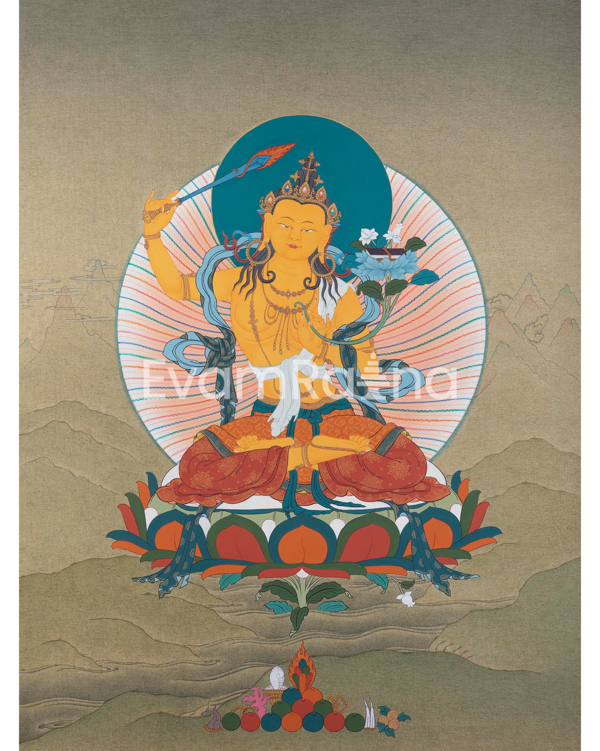 thangka-print-of-bodhisattva-of-wisdom-