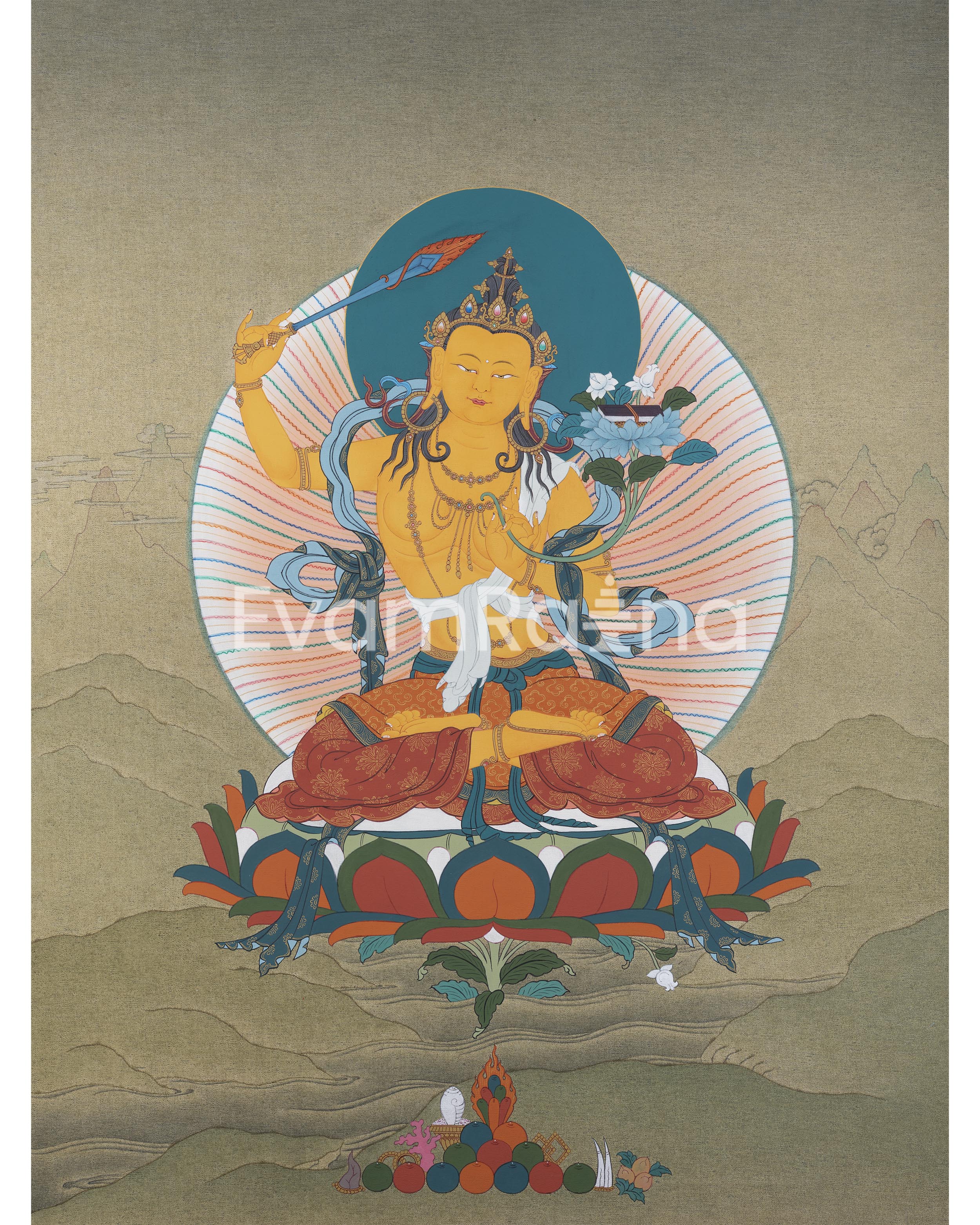 thangka-print-of-bodhisattva-of-wisdom-