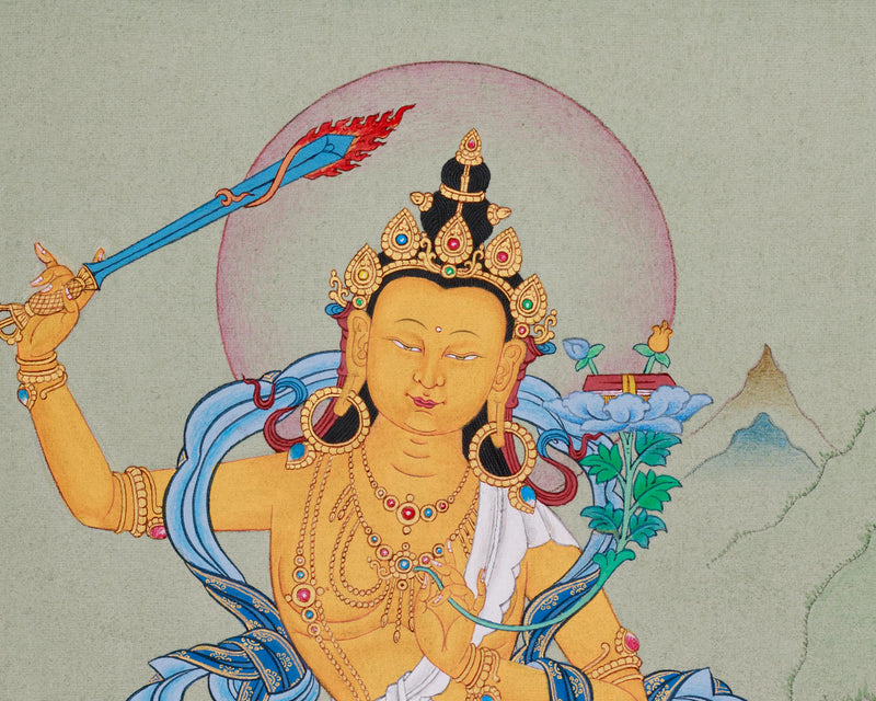 Manjushri, Wisdom Bodhisattva Thangka